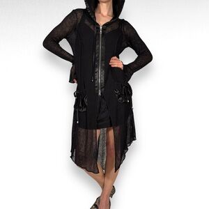 P@P !!!!!    Elegant Black Sheer Women's Coat